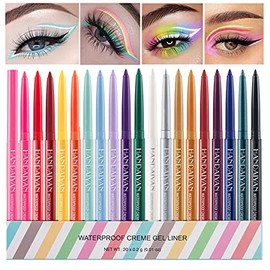 LemonSac Set de 20 Colores Delineador de Ojos, Lápiz de Sombra de Ojos, Kit de Delineador de Ojos Perla Lápiz Delineador de Ojos Metálico Delineador  