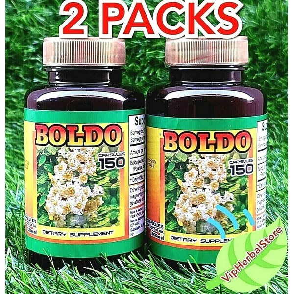 2 Bottles BOLDO / BOLDUS 300 Capsules 300 mg. Liver Support Inflammation Support