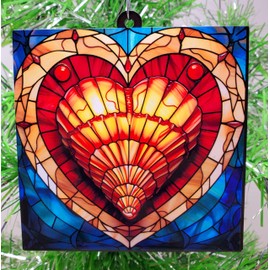 Seashell Heart Shaped Shell Ornament