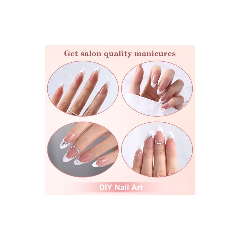 Puntas de uñas de gel francesas, 240 piezas de uñas