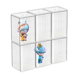 ZASA Clear Figure Case Collection Case for Display Gatcha, Set of 6, Width 2.6 x Depth 2.6 x Height 4.0 inches (6.5 x 6.5 x 10.2 cm) (S)