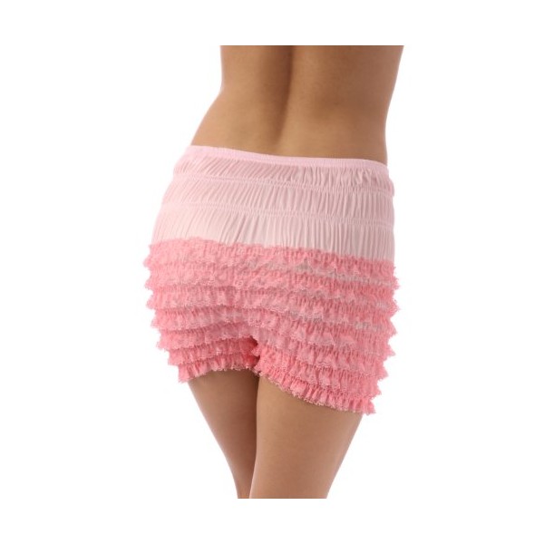 Malco Modes Womens Sexy Ruffle Panties Tanga Dance Bloomers Sissy Booty Shorts (Pink, X-Small)