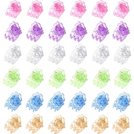 Luskrvnt 60 Pcs Orchid Clips Cute Rose Shaped Plant Clips Stem Clip for Support Garden Plants Flowers Vines Stems Stalks Climbing Plant Grow Upright, Mix Color