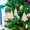 Christmas Tree Ornament Set - Mini Wooden Christmas Tree Decorations,