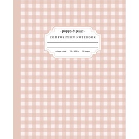 Beige Gingham Composition Notebook: Neutral Aesthetic Tan Checkered Journal for School | College Ruled Lined Pages
