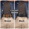 SUNYA Leather Belt for Men. 1 1/3" For Mens Dress