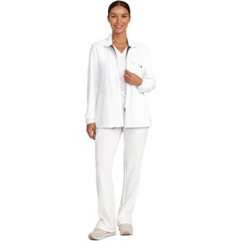 Healing Hands Scrub Jackets for Woman Zip-Front Utility Jacket with 4 Pockets HH360, S, White Gardenia