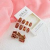 Fall Press on Nails Medium Square Brown Fake Nails Press