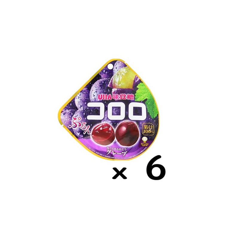 UHA Mikakuto Koro Grape, 1.7 oz (48 g) x 6
