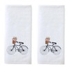 SKL Home Flower Basket Bike Hand Towel Set, White