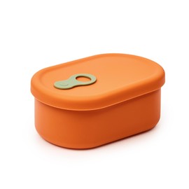 Premium Korean-Made Silicone Airtight Food Container with Steam Vent – BPA Free, Leakproof, Microwave & Freezer Safe Meal Prep. & Leftovers Storage (Mandarin Orange, 500ML)