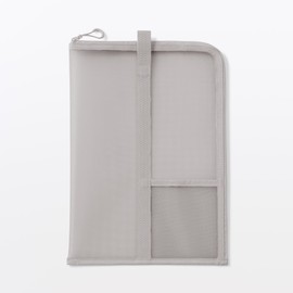 MUJI 23044721 Nylon Mesh Vertical Document Case with Dividers for A4 Size, Gray