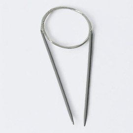 AARNAV Circular Knitting Needles 80cm Long, Metal Circular Needles with Flexible Cable, Metal Fixed Circular Knitting Pins for Arthritis Hands (Grey, 3.25mm Size 10)