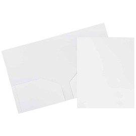 JAM PAPER Heavy Duty Plastic 2 Pocket Extra Tough School Folders - White - 3/Pack