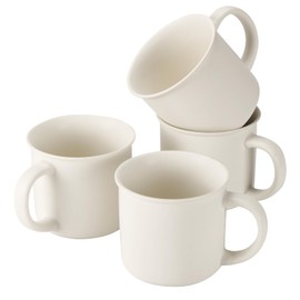 Edenseelake White Coffee Mugs Set of 4, 12 Ounce Coffee Mugs with Handles, Ceramic Coffee Cups, Porcelain Mugs Sets for Coffee, Tea, Hot Cocoa, Milk, Microwave and Dishwasher Safe