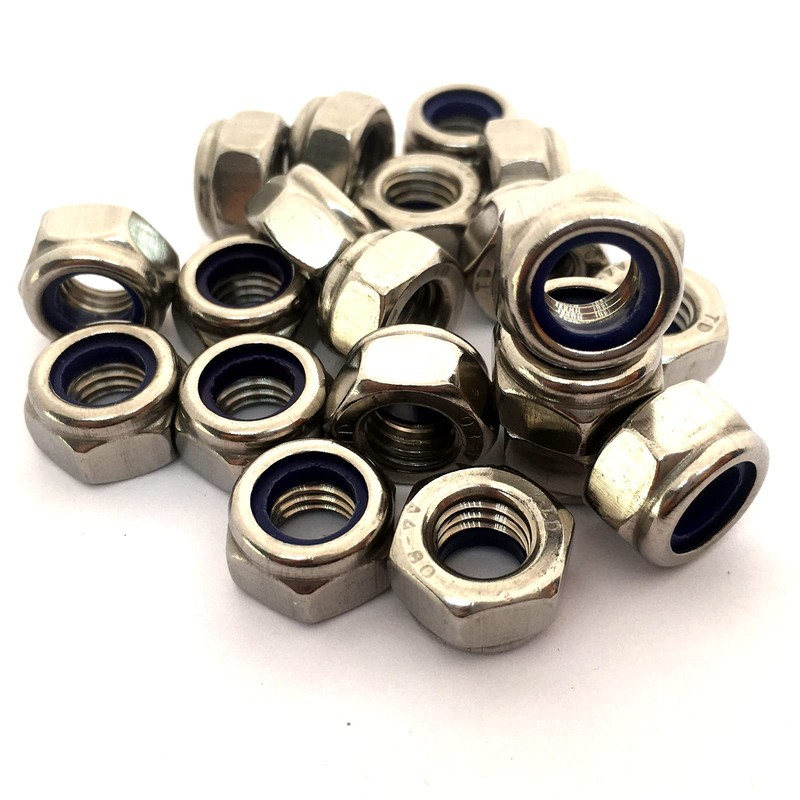 M8 Nylon Locking Nut DIN985 Type T, A4 (316) Stainless