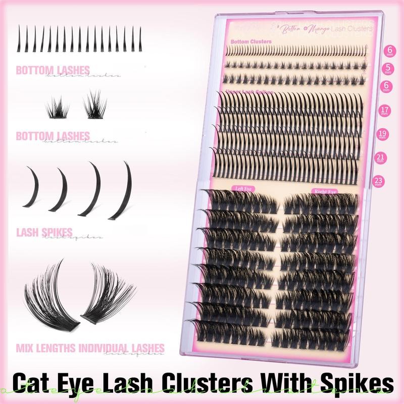 Spikes Lash Clusters Volume Eyelash With Cat Eye Lashes Bottom+upper