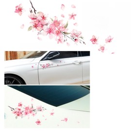 TATACLEA Car Sticker Waterproof Cherry Blossom Sticker Car Sticker Romantic Cherry Blossom Car Sticker Motorcycle Decal Scratch Sticker Bumper Light Eyebrow Decoration Decal(25*24cm)02