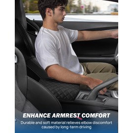 JOYTUTUS Center Console Cover Compatible with 2010-2015 Chevy Camaro Leather Armrest Cover Center Console Cushion Camaro Accessories