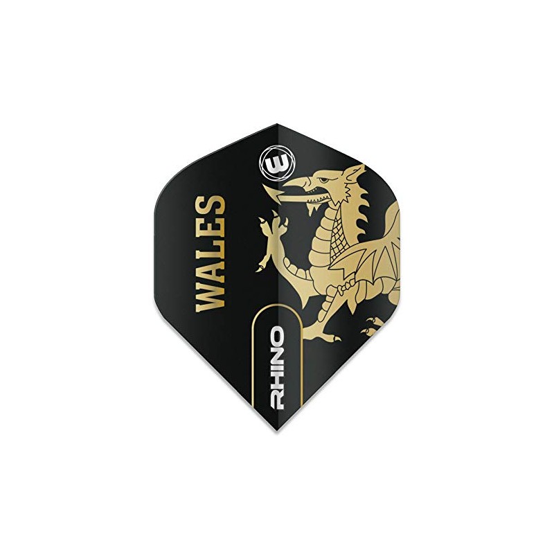 WINMAU Rhino Wales Black and Gold Flights - 1 Set
