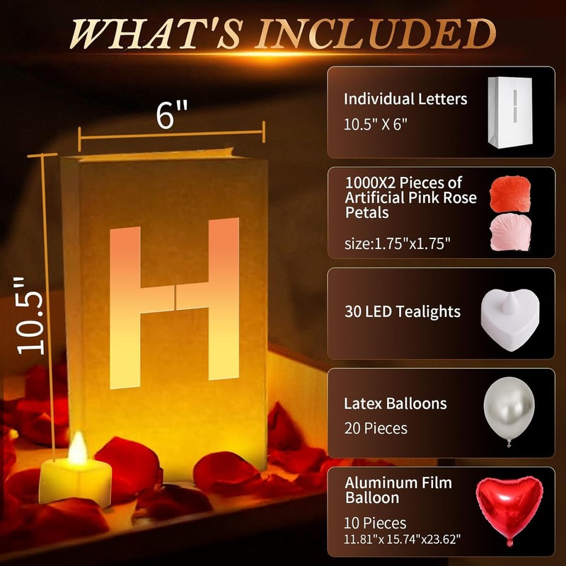 Will You Marry Me ? Light Up Letters, Include Light