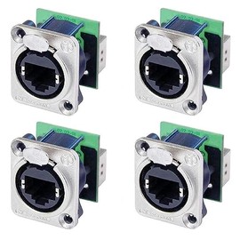 4 Pack Neutrik NE8FDP Ethercon RJ45 Cat 5 Pass/Feed Through D Series Panel Jack - (4 Pack)