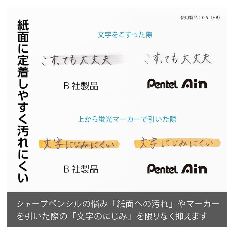 Pentel XC285-B Ain Mechanical Pencil Refill B 0.5mm + Includes