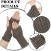 Bencailor 3 Pairs Fingerless Gloves Winter Warm Fingerless Mittens Knit
