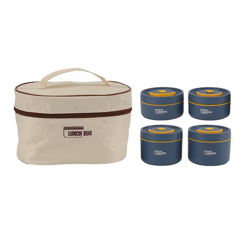 Bento Lunch Box Round with Lid Bag Leakage Proof Stainless
