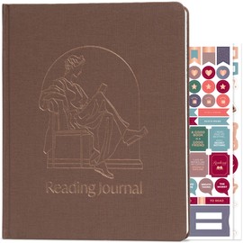 Skyline Reading Journal – Book Review Log & Tracker for Reading Tracking – Accessories & Gift for Book Lover, 7.6x9.2” (Dark Terracotta Gold Foil)