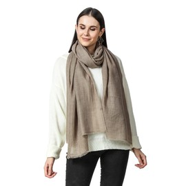 PASHWRAP Cashmere Wrap Handwoven in Kashmir - Luxurious large Cashmere Scarf for Women Lightweight (Toosh)