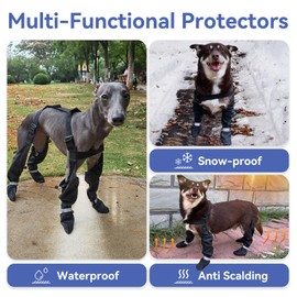 Petleso Dog Boots Suspender, Waterproof Dog Boots with Adjustable Suspenders, Anti-Slip Rain Booties, Outdoor Walking Pet Paw Protectors for Summer Hot Pavement, Protect Paws from Rain, Mud, Heat, XS