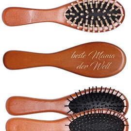 andSmile.de Hair Brush 17 cm Beste Mama der Welt with Light Bristles