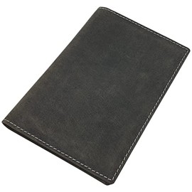 myledershop Buffalo Full Leather ID Folder for Vehicle Registration, Severely Disabled ID, Gun Licence, Hunting Licence etc., Without motif, vintage grey, Classic