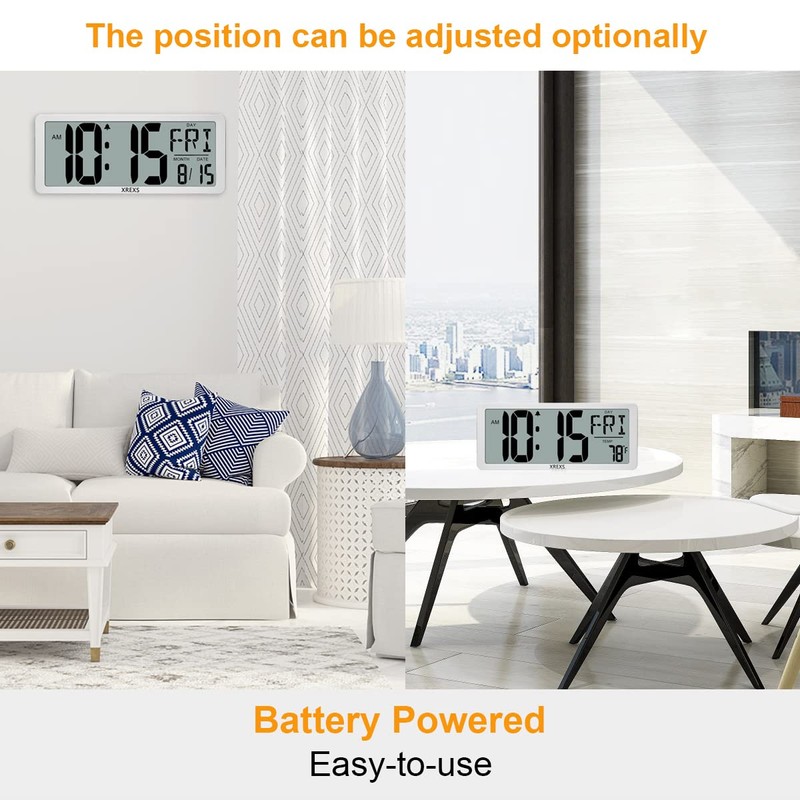 Large Digital Wall Clock, Electronic Alarm Clocks for Bedroom, Count