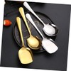 CIYODO 2pcs Male Spoon Gold Utensils Big Spoon Restaurant Serving