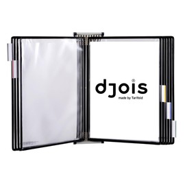 Tarifold® Wall Mounted Reference and Display System, 10 Letter-Size Pockets, Anti Micro bial, Double-Sided Viewing, Black (WA271)