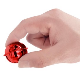 CLLOOTVE Campanas de metal coloridas grandes de 40 mm para decoración del hogar, decoración de festivales de Navidad, decoración de regalos, decoración de fiestas, bodas, proyectos de bricolaje, 16 unidades, rojo