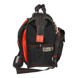 Hultafors Work Gear HTL573 Lighted Technician's Tool Bag, 55 Pockets, Heavy Duty Ballistic Polyester Tool Carrier, Adjustable Swivel Light, Large Center Compartment