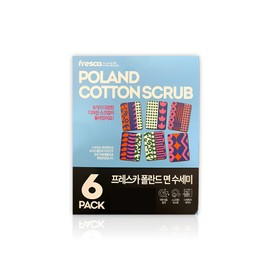 Fresca Polish Cotton Scrubber 6pcs Multipurpose Scrub No Scratch / 프레스카 폴란드 면 수세미 6개입 다용도 스크럽 노스크래치