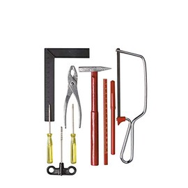 Pebaro 942 Tool Set in Bag 9 Pieces for Hobby or Junior Craftsmen Wooden Crafts Craft Kit Gift Idea for Children Red