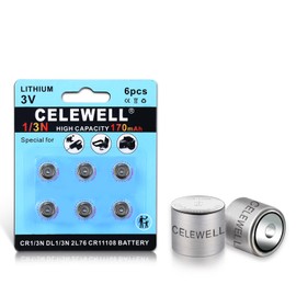 CELEWELL 6 Pack DL1/3N CR1/3N 3V Lithium Battery 170mAh【7-Year Warranty】