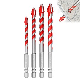 Kicttule 4 Blade Serrated Eccentric Drill Bit for Hardened Steel & Metal - 4-Flute Tungsten Carbide Tip, Reduced Skipping & Chip Clearance - Professional Woodworking & DIY Tools