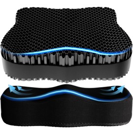 Tsmertor Gel Seat Cushion, Office Chair Seat Pad Cushion for Long Sitting Relieve Sciatica, Back, Pressure Sore Ulcer Pain, Anti-Slip Egg Cushion for Office Chairs Car Stadium