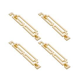 WJXFHTD 4PCS Art Decor Drawer Pulls, Chinese Hollow Gold Handle Gold Cabinet Handles Zinc Alloy Cabinet Handles Golden Cabinet Hardware (Hole spacing: 128mm)