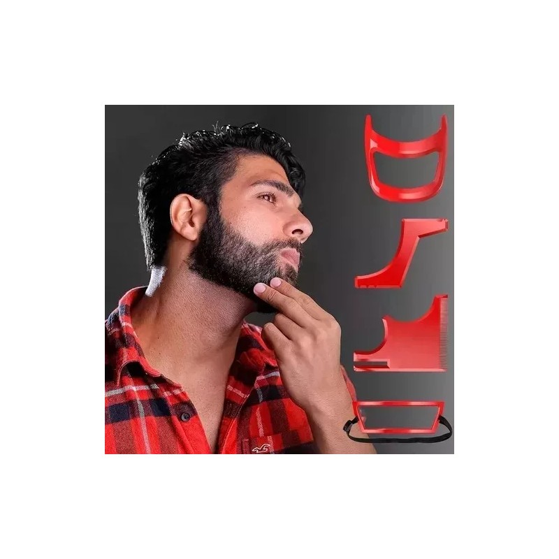 Veraly 4pzs Plantilla Para Barba Bigote Peine Herramienta Moldear Color