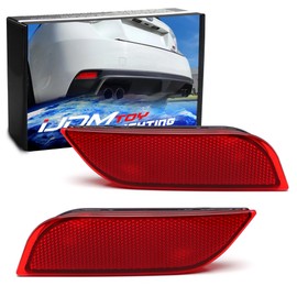 iJDMTOY Dark Red Lens Rear Bumper Reflector Lenses Compatible With Subaru WRX STI Impreza Crosstrek Ascent, OE-Spec LH RH Assembly