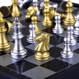 Novelty, Ajedrez Magnético, Juego de Mesa, Mejora Agilidad Mental, Juegos Clásicos y Tradicionales, Tablero Plegable