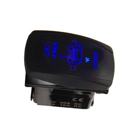 ESUPPORT Car 12V 20A Momentary Button Rocker Toggle Switch Blue LED Light Winch in Out ON-Off-ON 7Pin