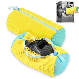 Shoe Washing Machine Bag, 2PCS Laundry Shoe Bag for Washer and Dryer, Reusable Shoe Cleaning Bag for Sneaker, Fluffy Fibers 360° Wrap-Around Cleaning for All Types Shoe And Sizes